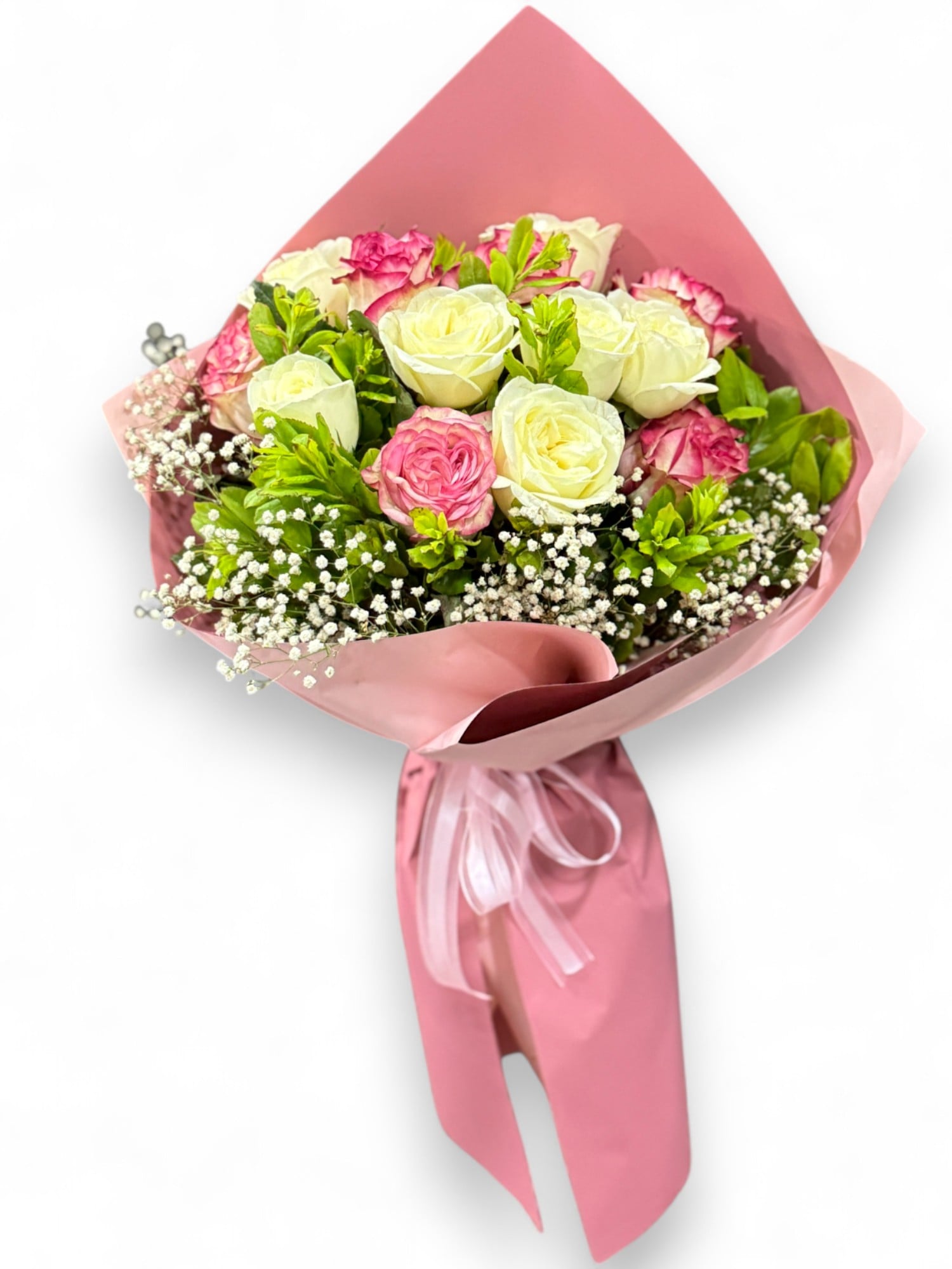 Pembe Beyaz Gl Buketi 11 Adet
